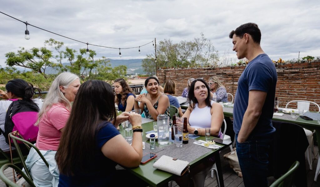 Nomadic matt with a tour group in mexico